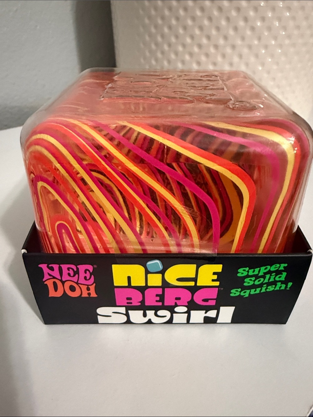NeeDoh Nice Berg Swirl Super Solid Squish - Pink, Yellow, Orange (AUTHENTIC)